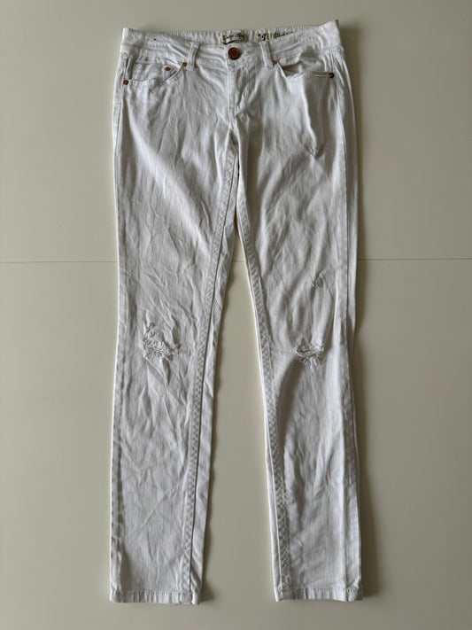 Jeans low rise blancos, Talla 7Mx, Mujer