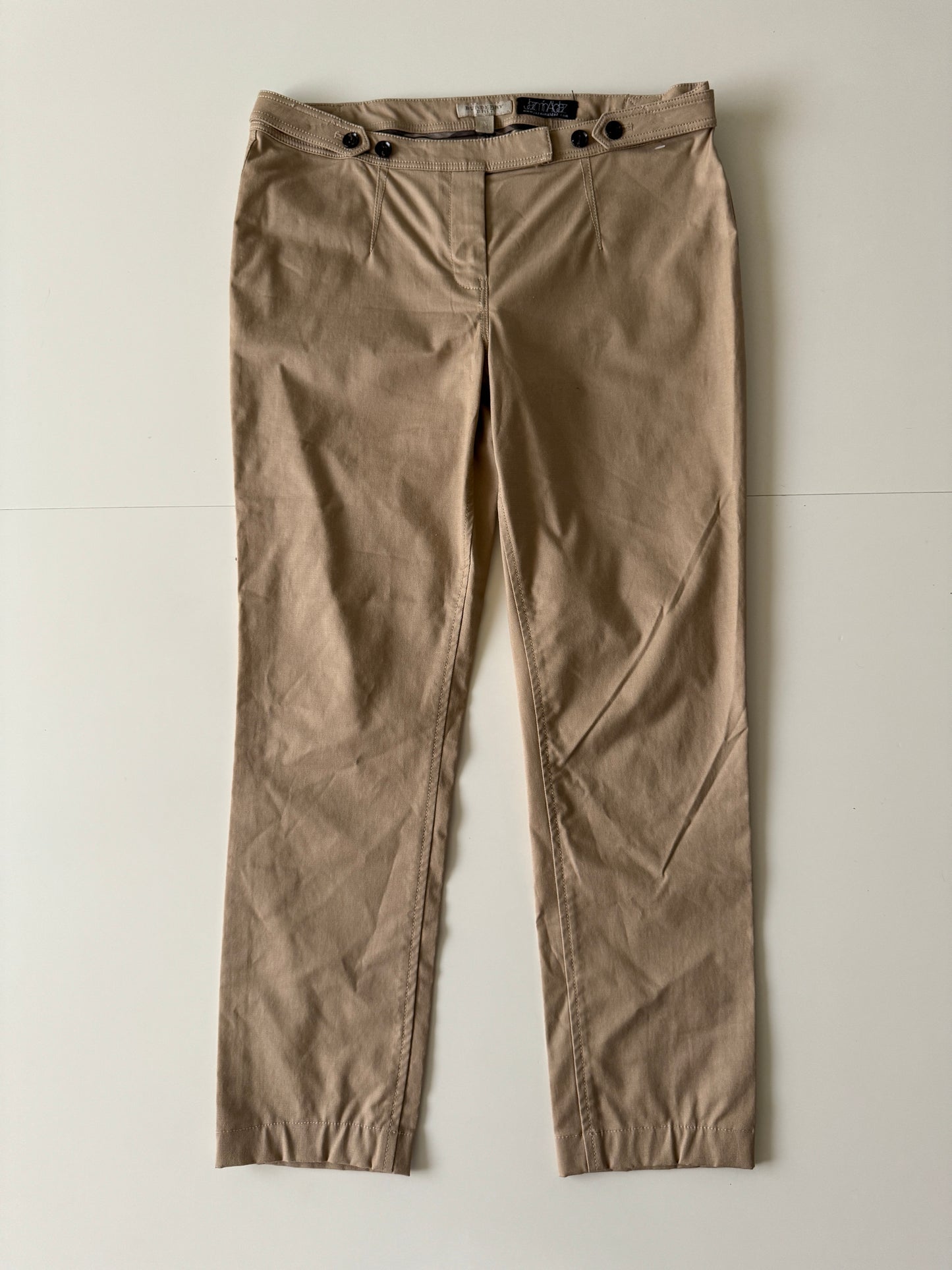 Pantalones beige de diseñador, Talla 8Usa, 10Uk, Mujer