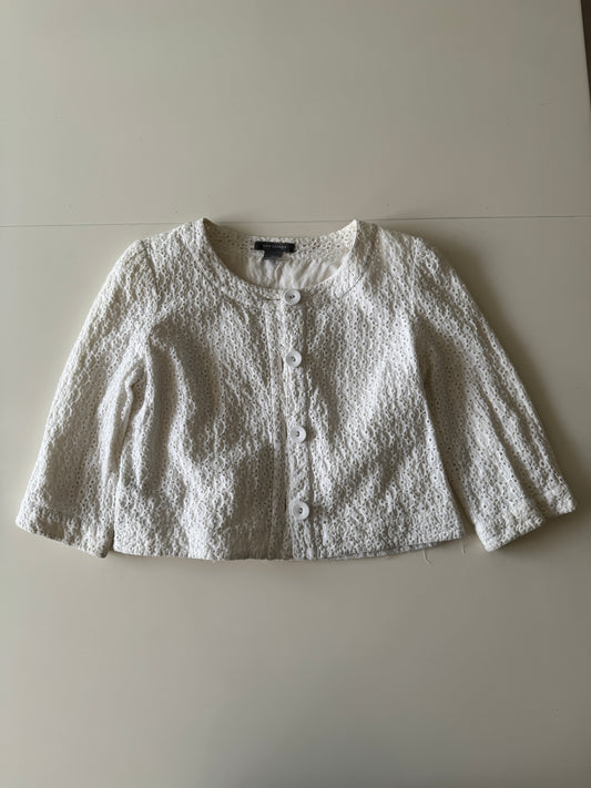 Bolero blanco, manga 3/4, Talla S, Mujer, Ann Taylor