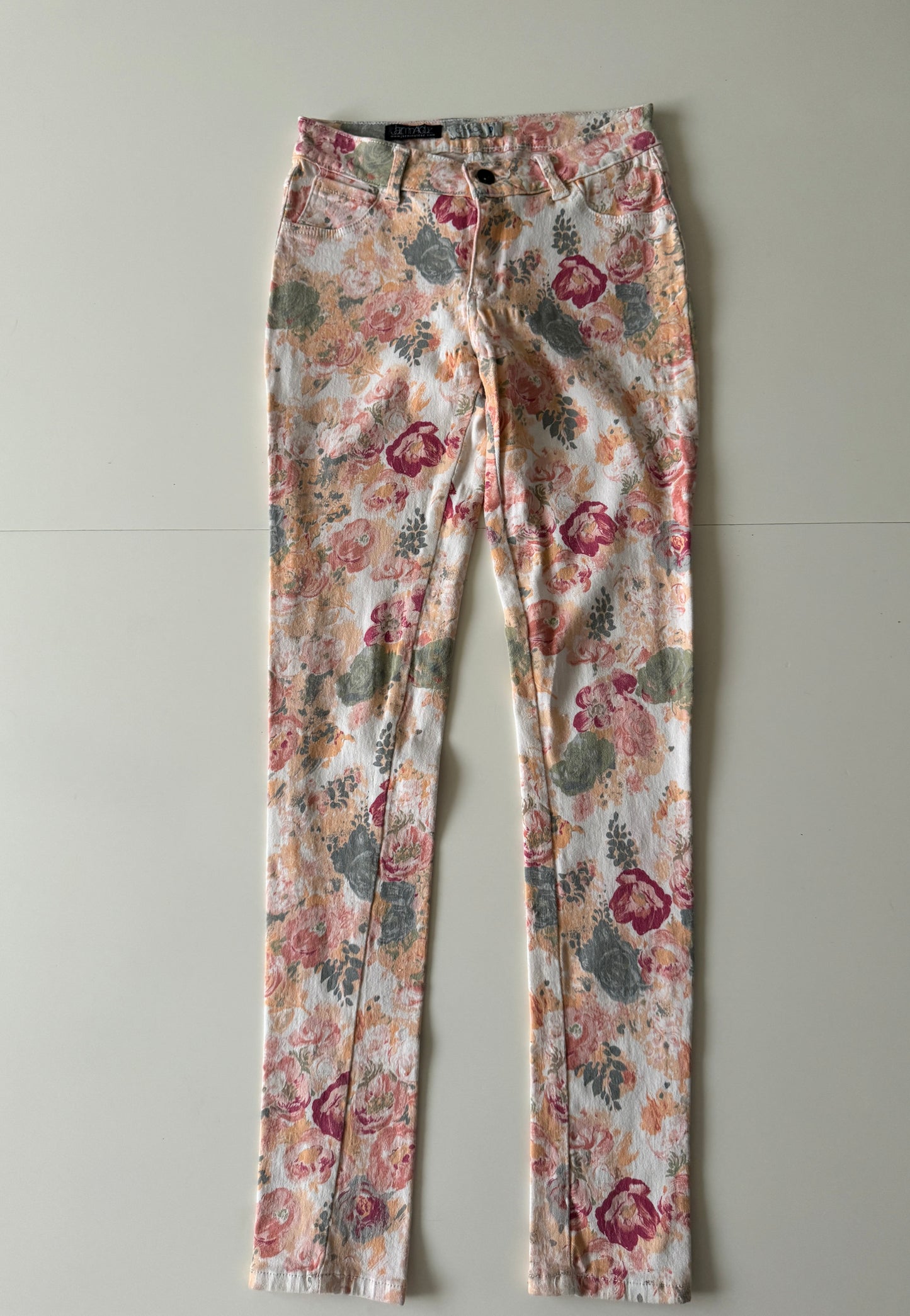 Jeans estampados flores, Talla XS Mujer, 11 años niña