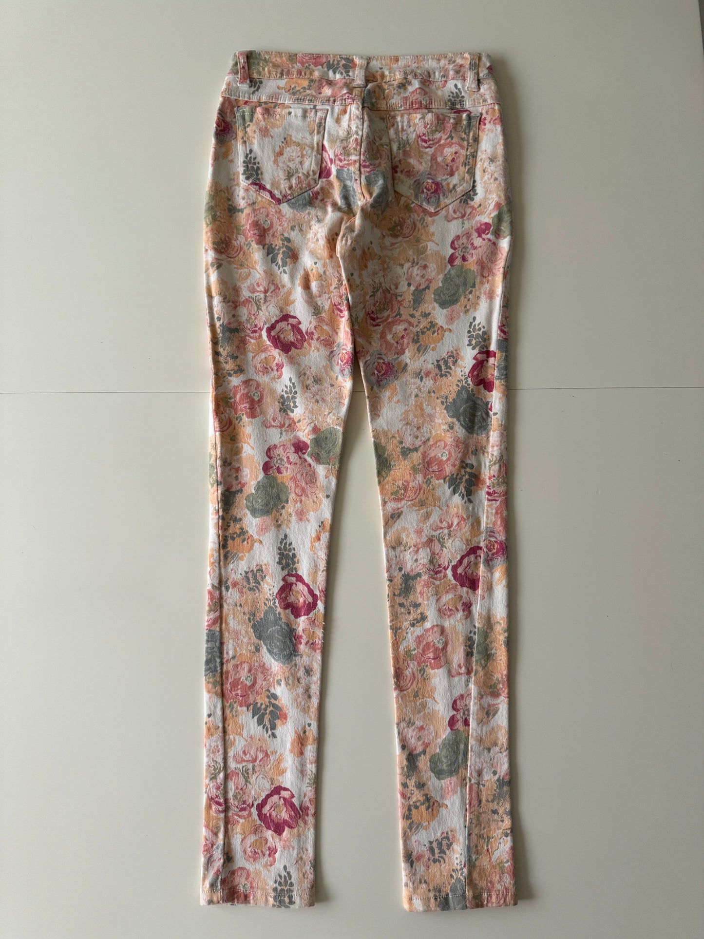 Jeans estampados flores, Talla XS Mujer, 11 años niña