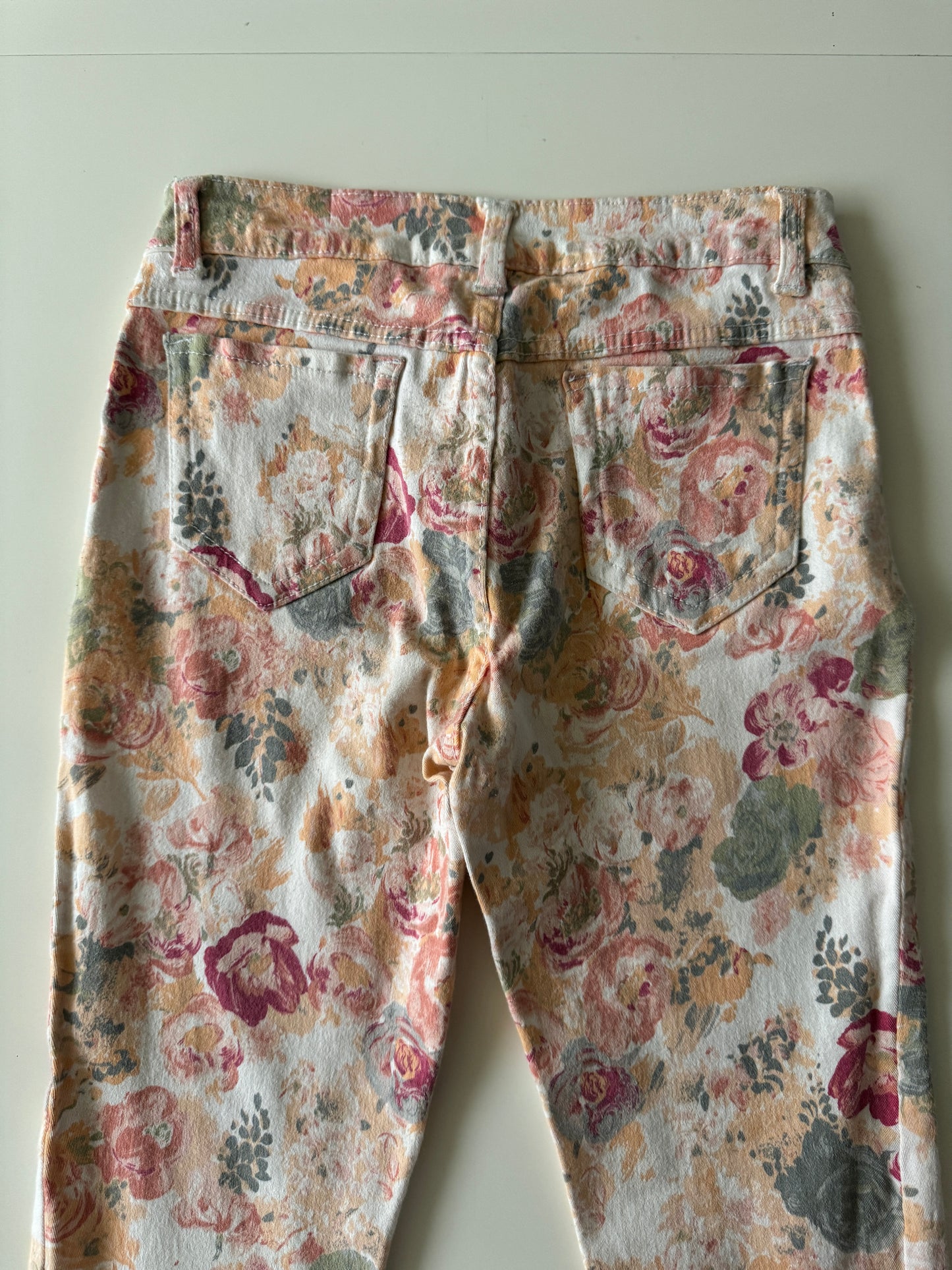 Jeans estampados flores, Talla XS Mujer, 11 años niña