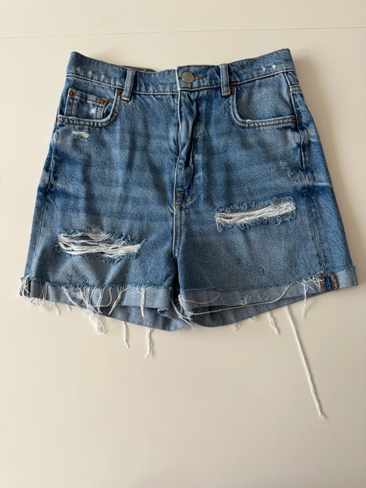 Shorts de mezclilla negros, Talla 24Mx, 2Usa, Mujer
