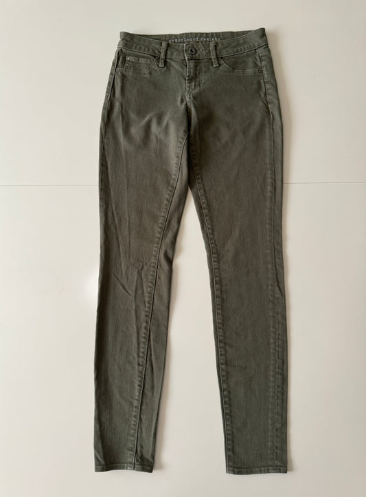 Skinny Jeans Verdes, Talla 24Mx, XS, Mujer