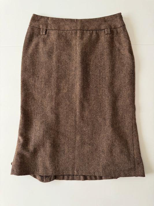 Falda de lana cafe, Talla 26Mx, 4Usa, Mujer