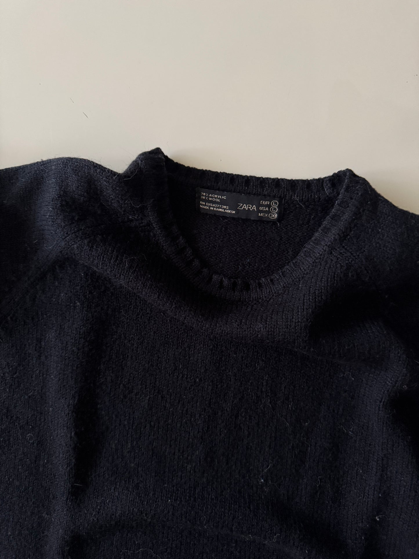 Cardigan negro, vintage, Talla L, 30Mx, Zara, Mujer