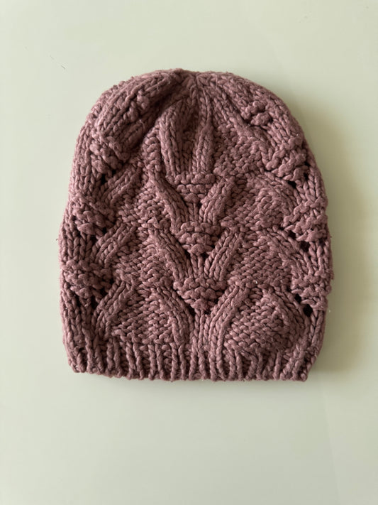 Beanie tejido rosa, Talla M, Pull and Bear, Mujer