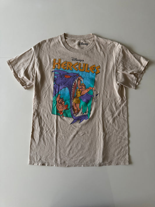 Playera vintage, Hercules. Beige, Talla M, Disney, Mujer