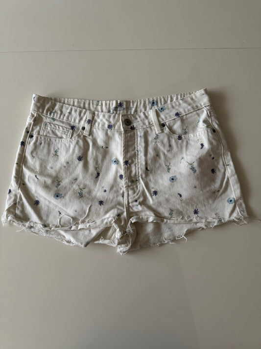 Shorts beige estampados en flores, Talla 10, Old Navy, Mujer