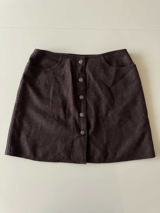 Mini falda cafe de lana, Talla 10, M/L, Gap, Mujer
