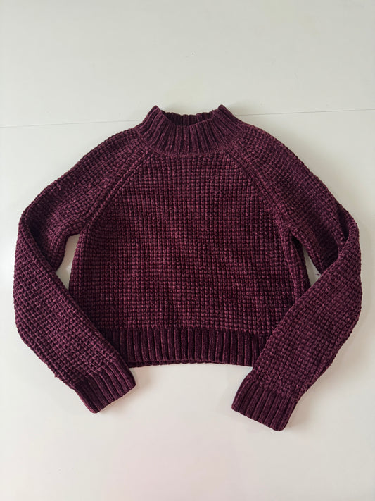 Crop Sweter color vino, Talla M, Divided H&M, Mujer