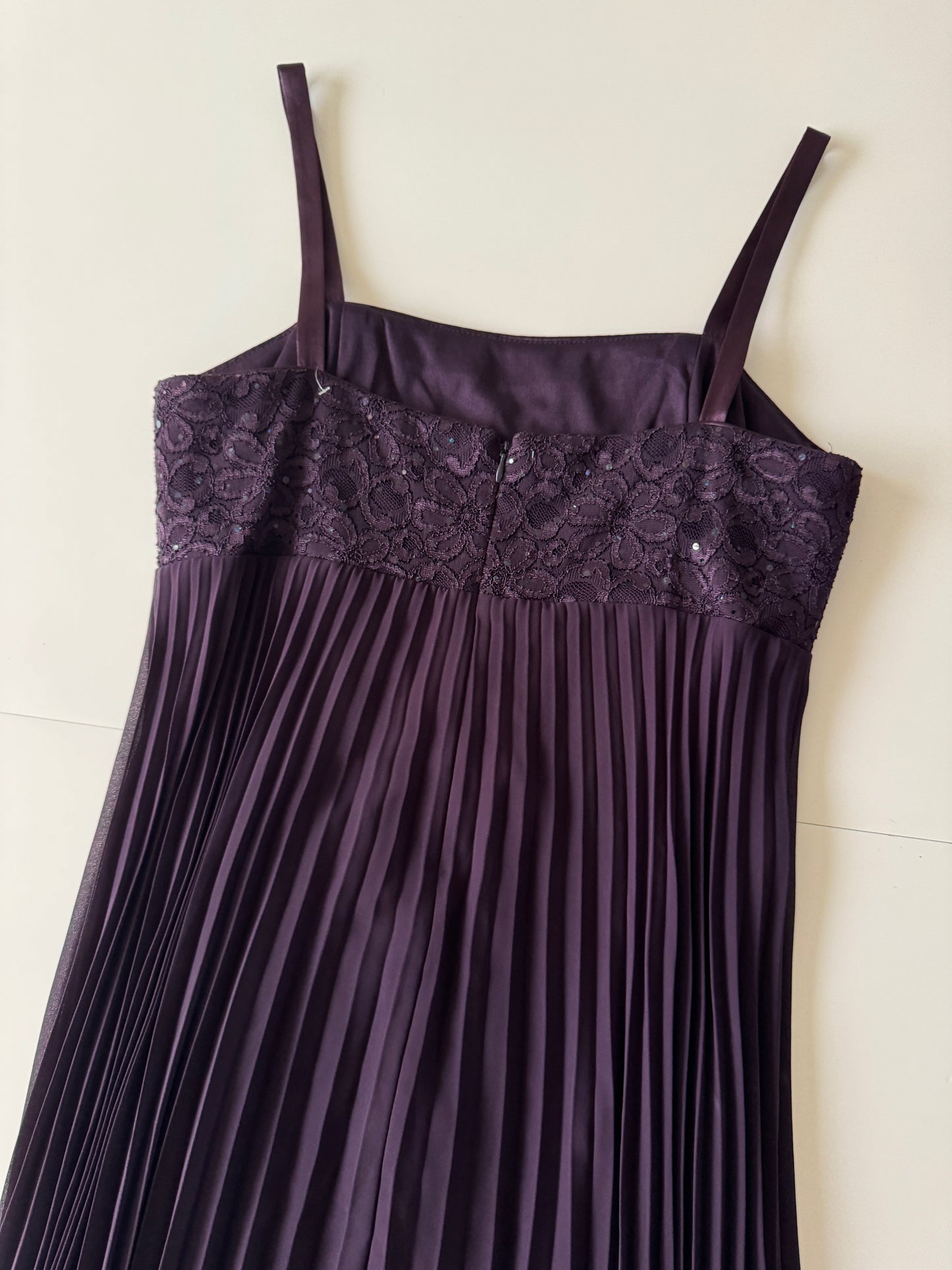 Vestido morado con saco, Talla 14P, L, Mujer