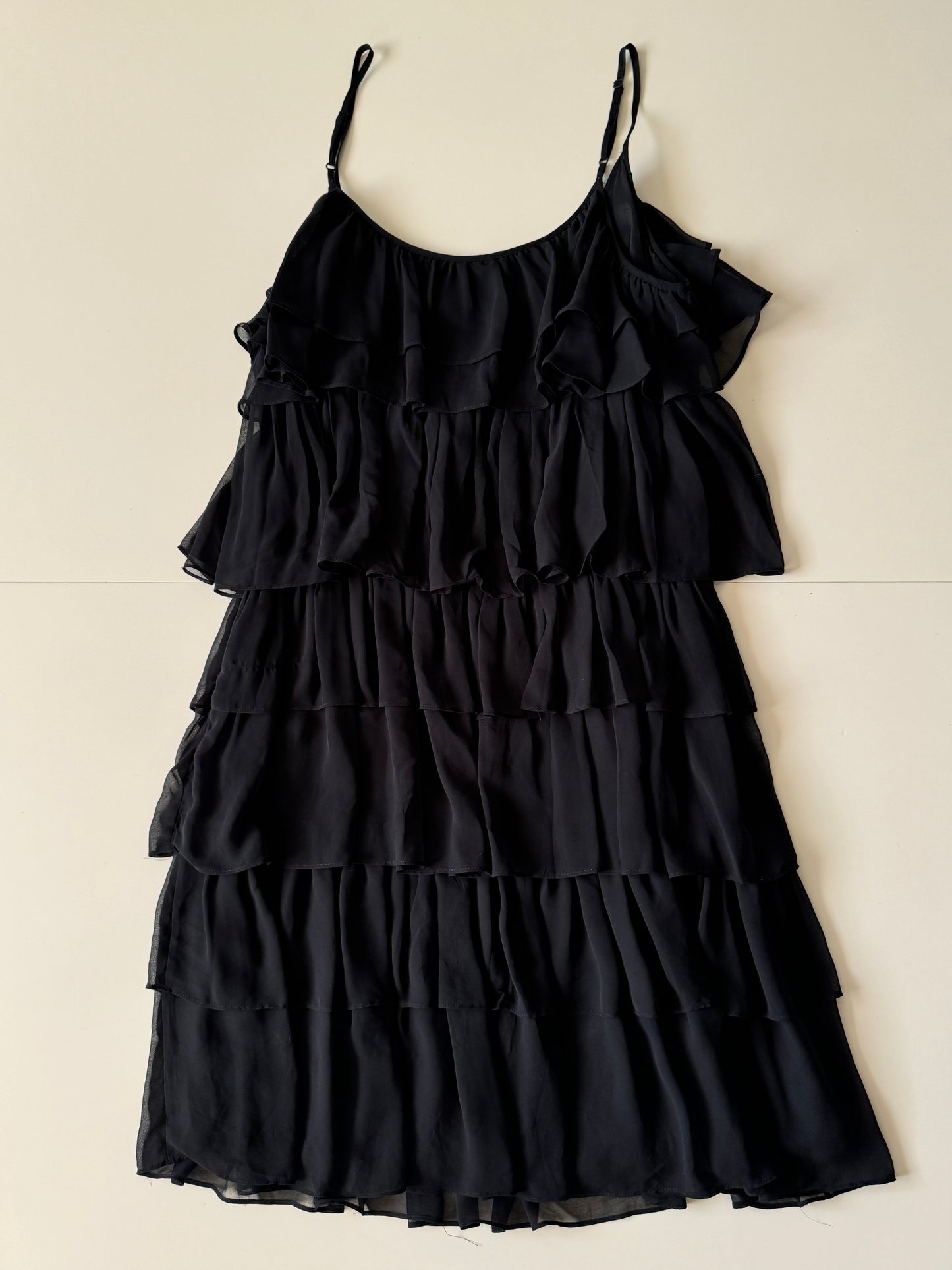 Vestido de holanes negro, Talla M, Mujer