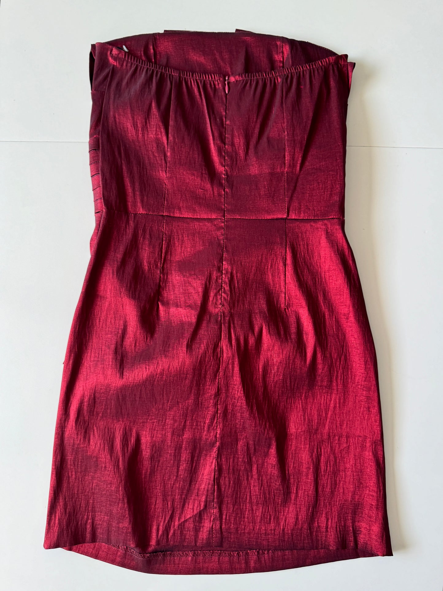 Vestido strapless rojo, Talla L, Stretch, Mujer