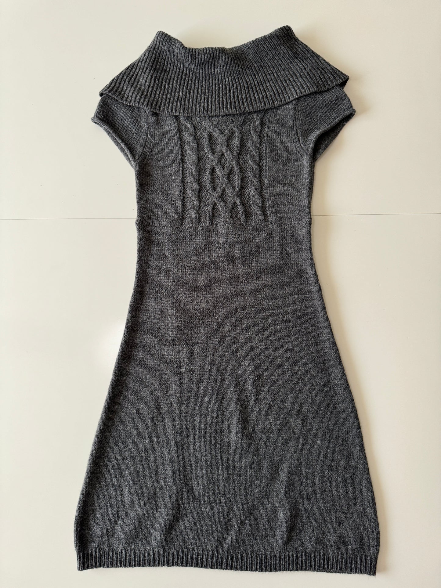 Vestido de punto gris, Talla S, Mujer