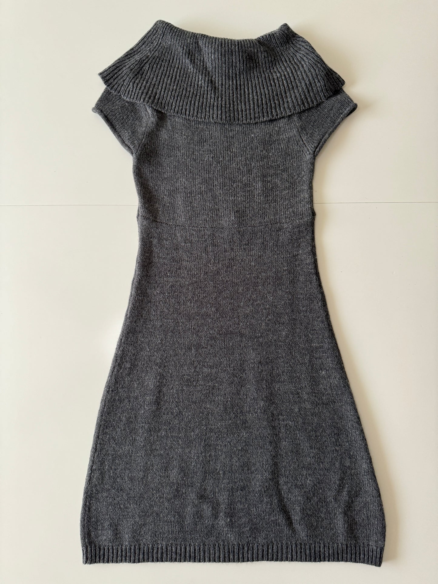 Vestido de punto gris, Talla S, Mujer