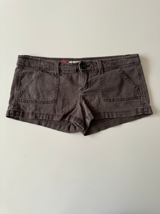 Mini shorts, tiro bajo, cafes, Talla 1 Stretch, S, Mujer