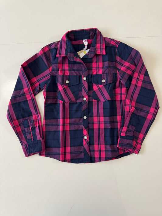 Camisa vaquera rosa con azul, Talla 10 años, Niña, Facinassion