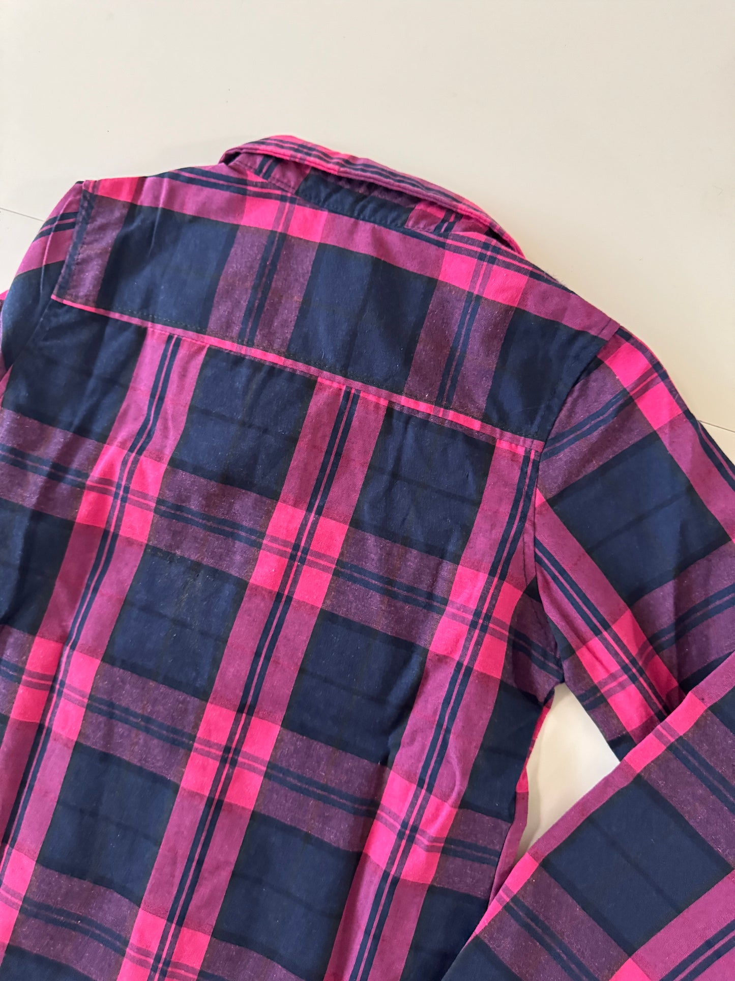 Camisa vaquera rosa con azul, Talla 10 años, Niña, Facinassion