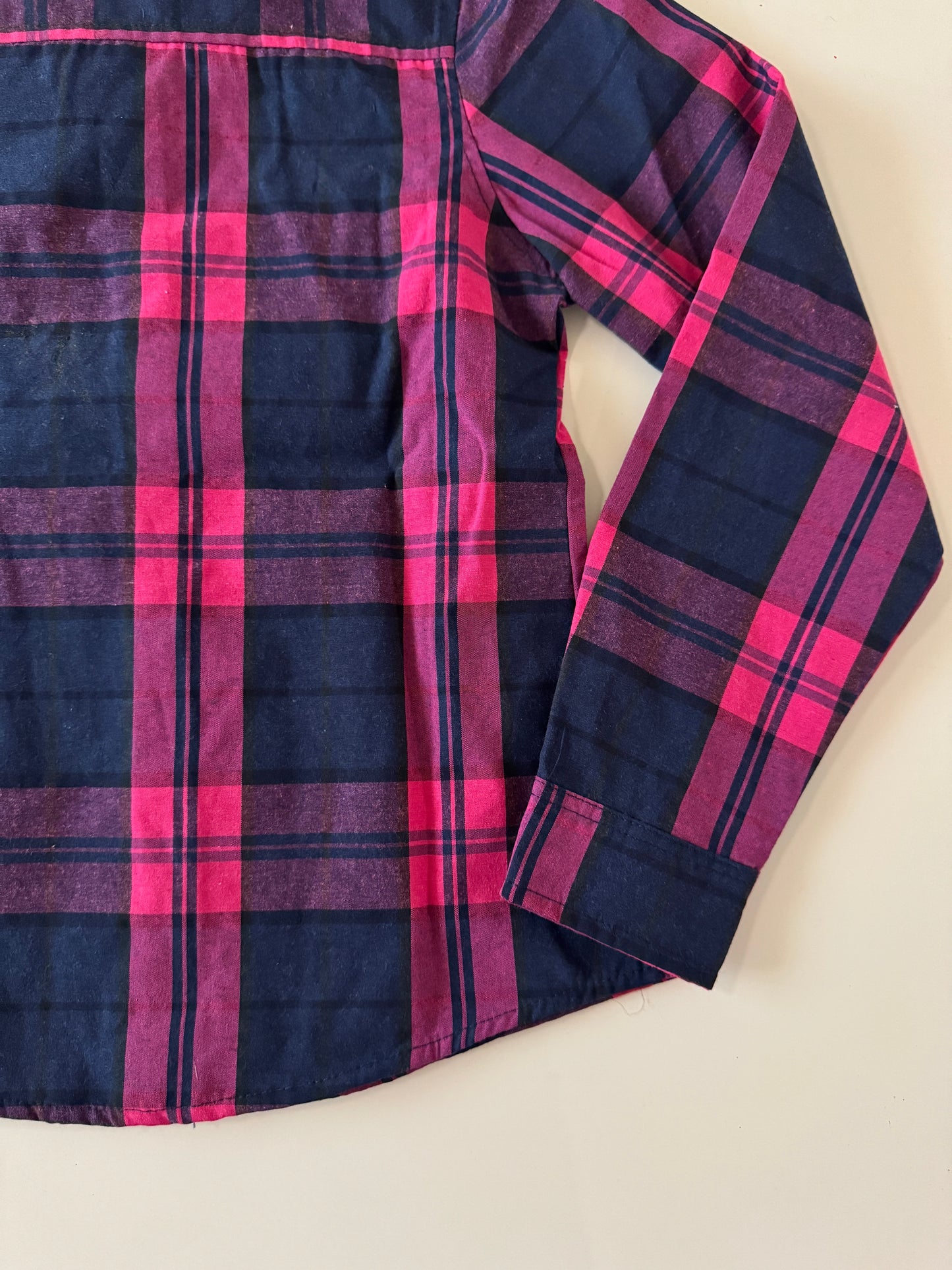 Camisa vaquera rosa con azul, Talla 10 años, Niña, Facinassion
