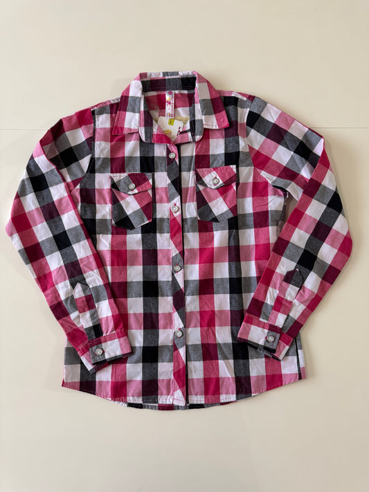 Camisa vaquera rosa manga larga, Talla 10-12 años, Niña, Facinassion