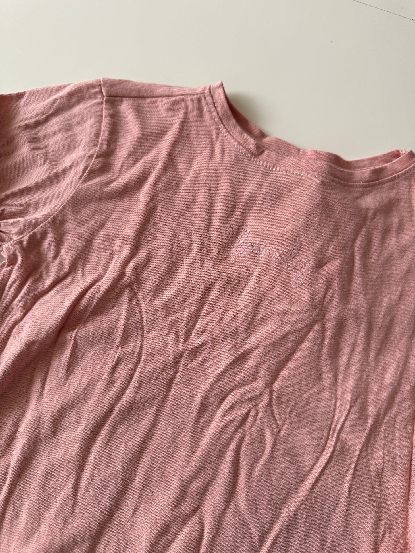 Playera manga larga rosa, Talla 6-7 años, Niña