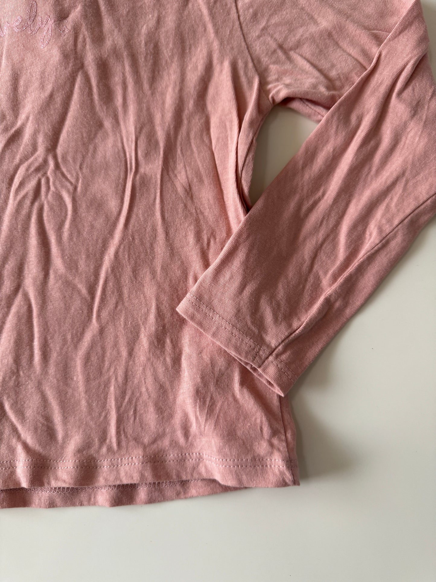 Playera manga larga rosa, Talla 6-7 años, Niña