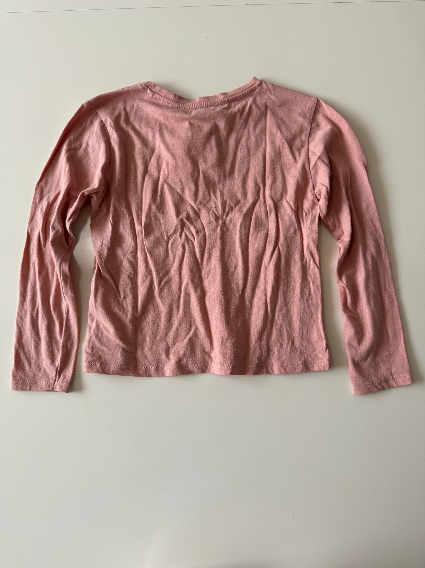 Playera manga larga rosa, Talla 6-7 años, Niña