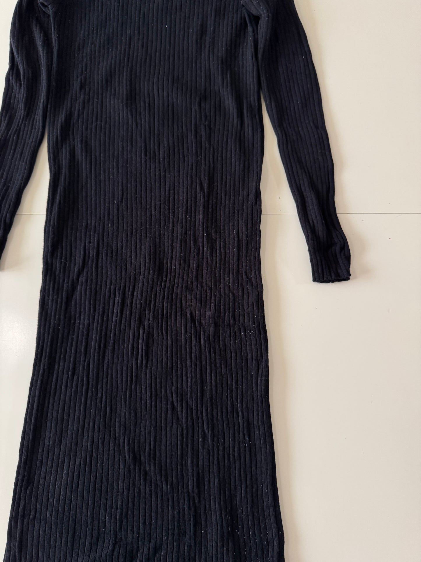 Vestido negro de punto, Talla S-M, Mujer
