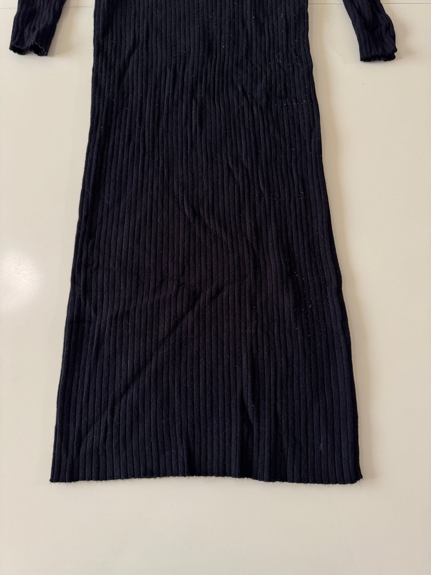 Vestido negro de punto, Talla S-M, Mujer