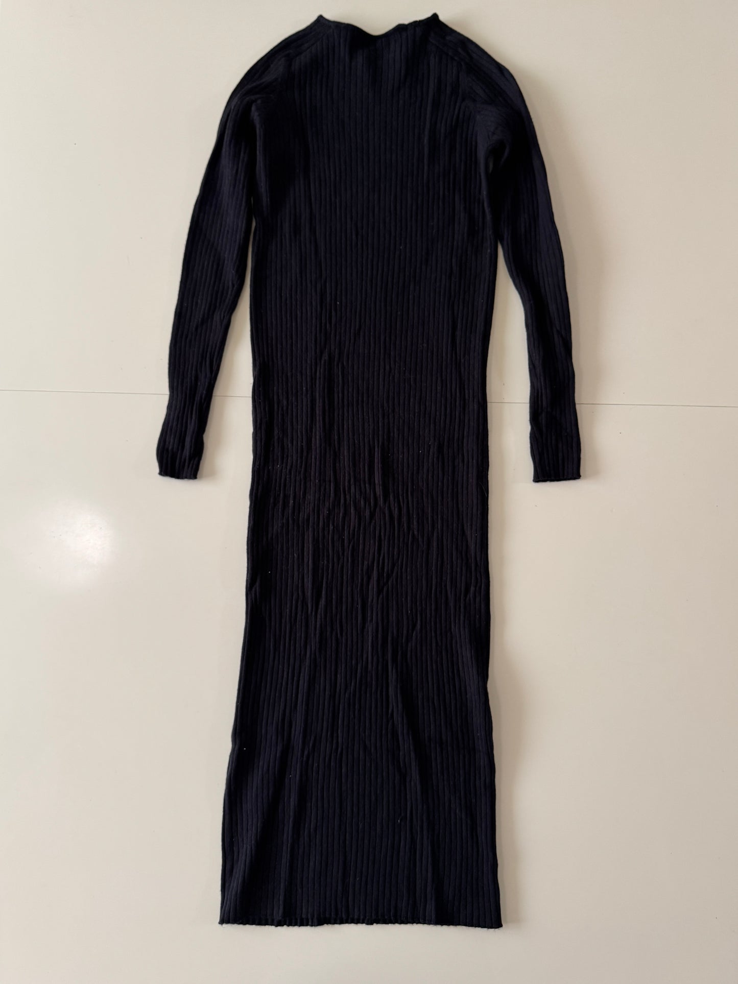 Vestido negro de punto, Talla S-M, Mujer
