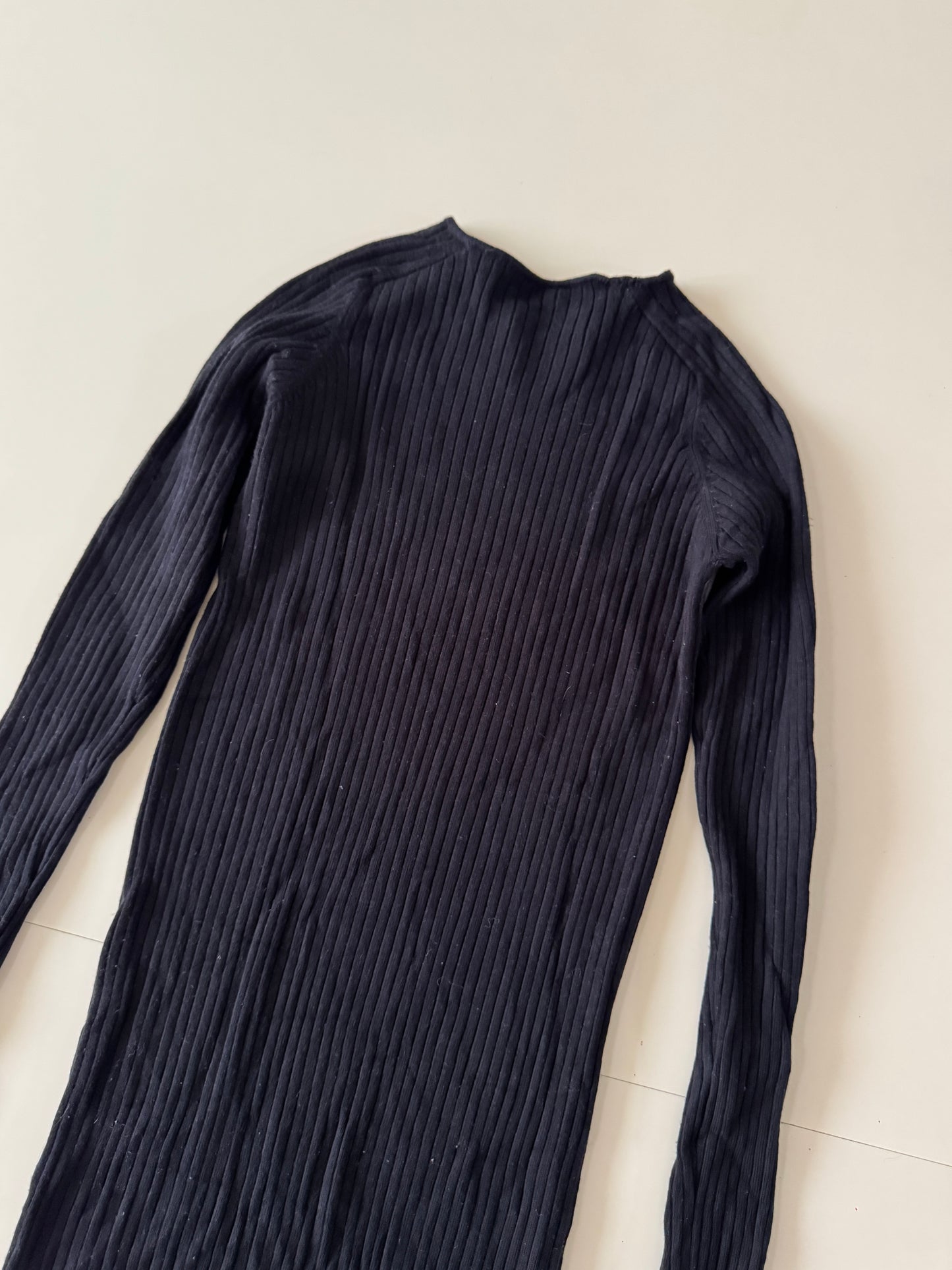 Vestido negro de punto, Talla S-M, Mujer