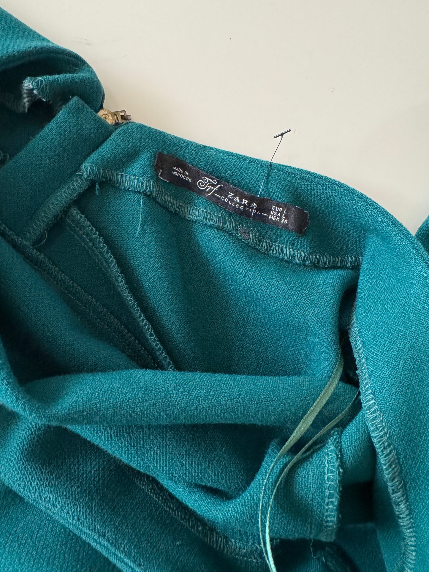 Vestido verde, Talla L, 30Mx, Mujer, Zara Trf