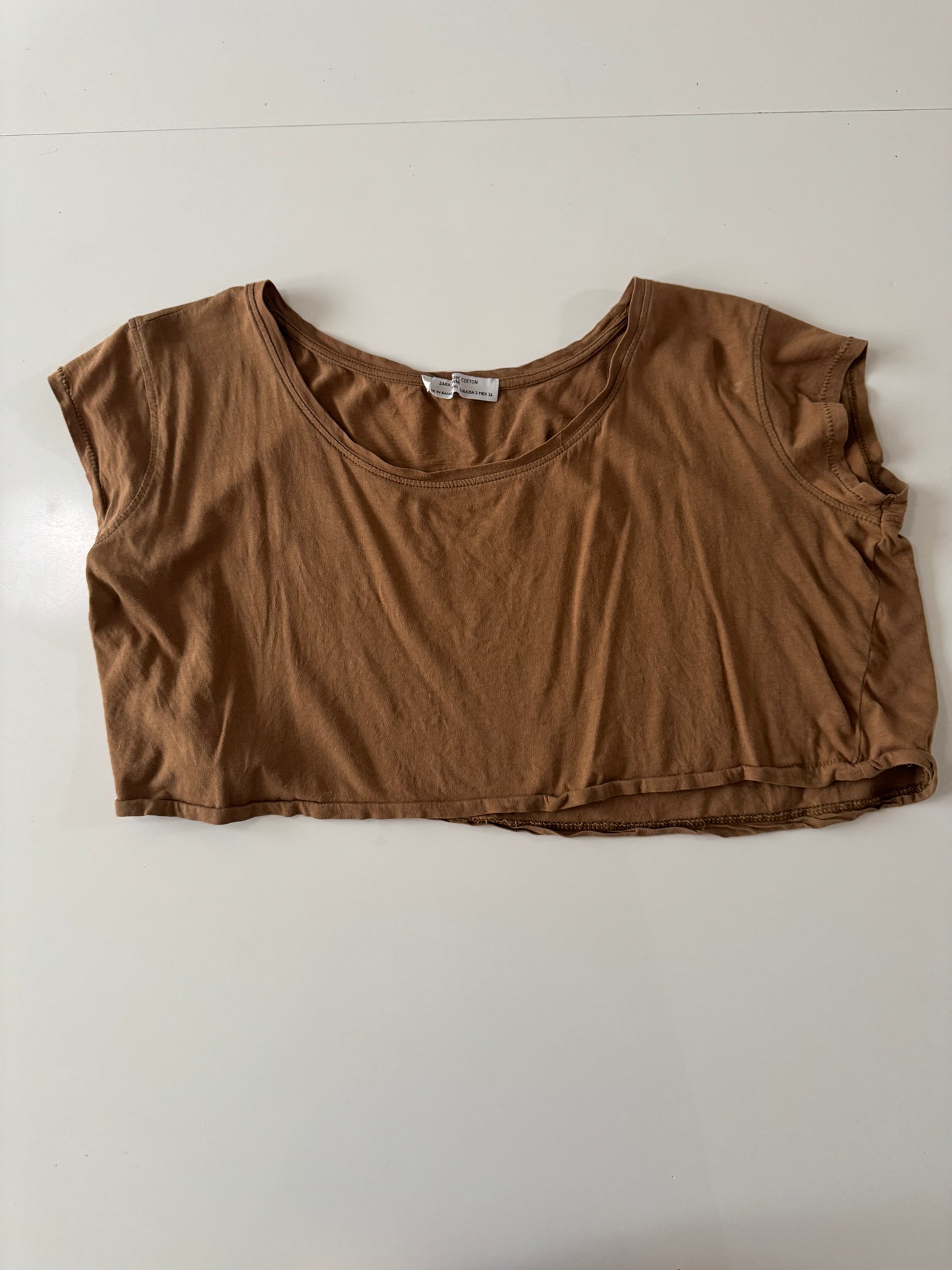 Playera crop oversized, Talla S, Mujer, Zara Organic Cotton