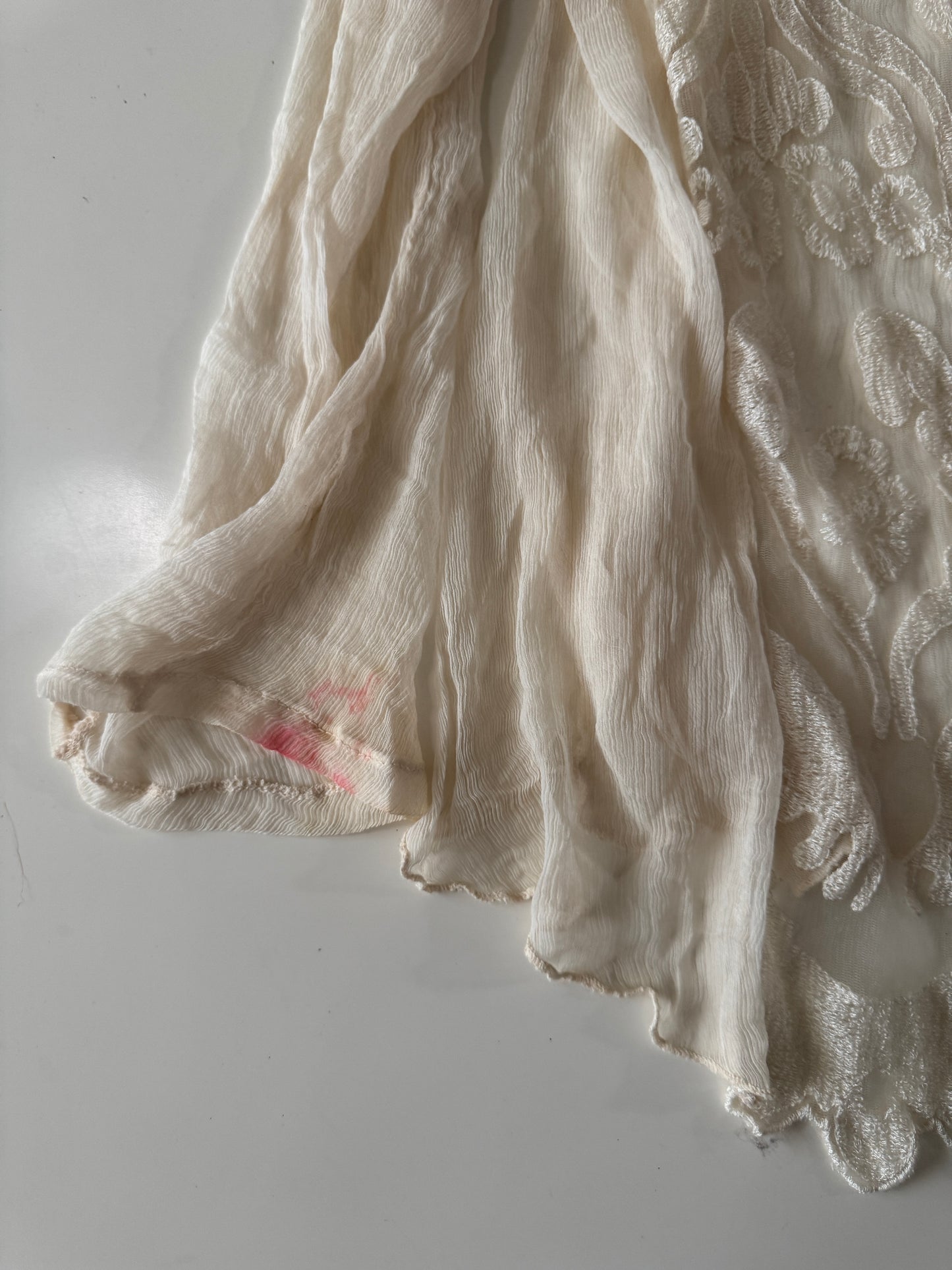 Blusa traslucida beige, Talla M-L, Mujer