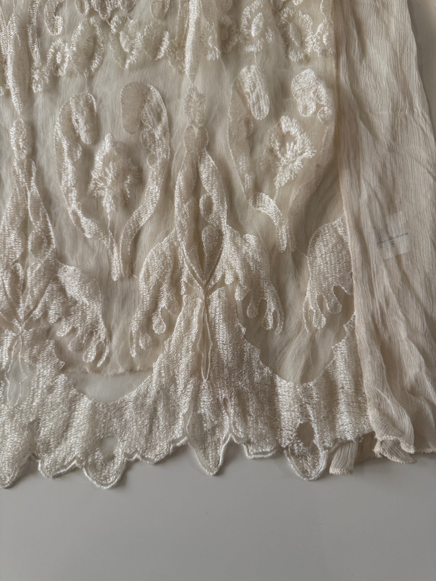 Blusa traslucida beige, Talla M-L, Mujer