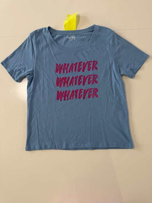 Playera celeste print Whatever, Talla 18 Teen, S/M Mujer