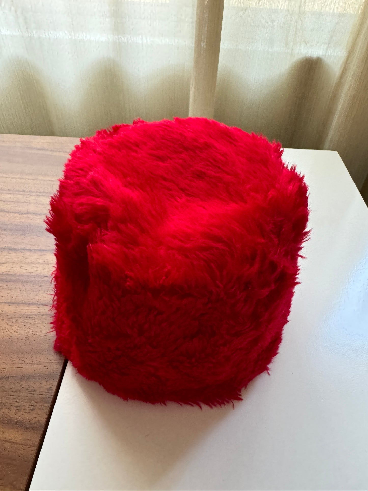 Gorro rojo de peluche, Talla S/M, Unisex