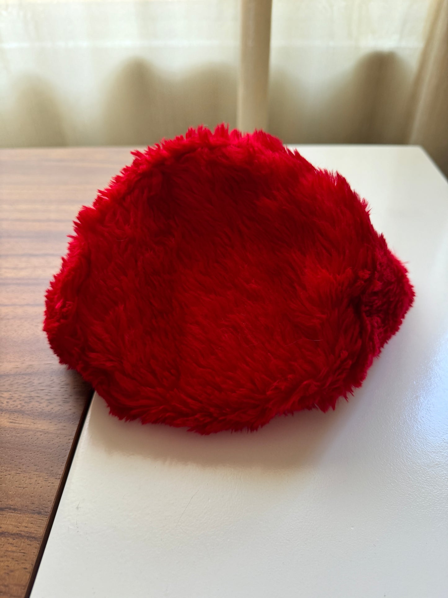 Gorro rojo de peluche, Talla S/M, Unisex