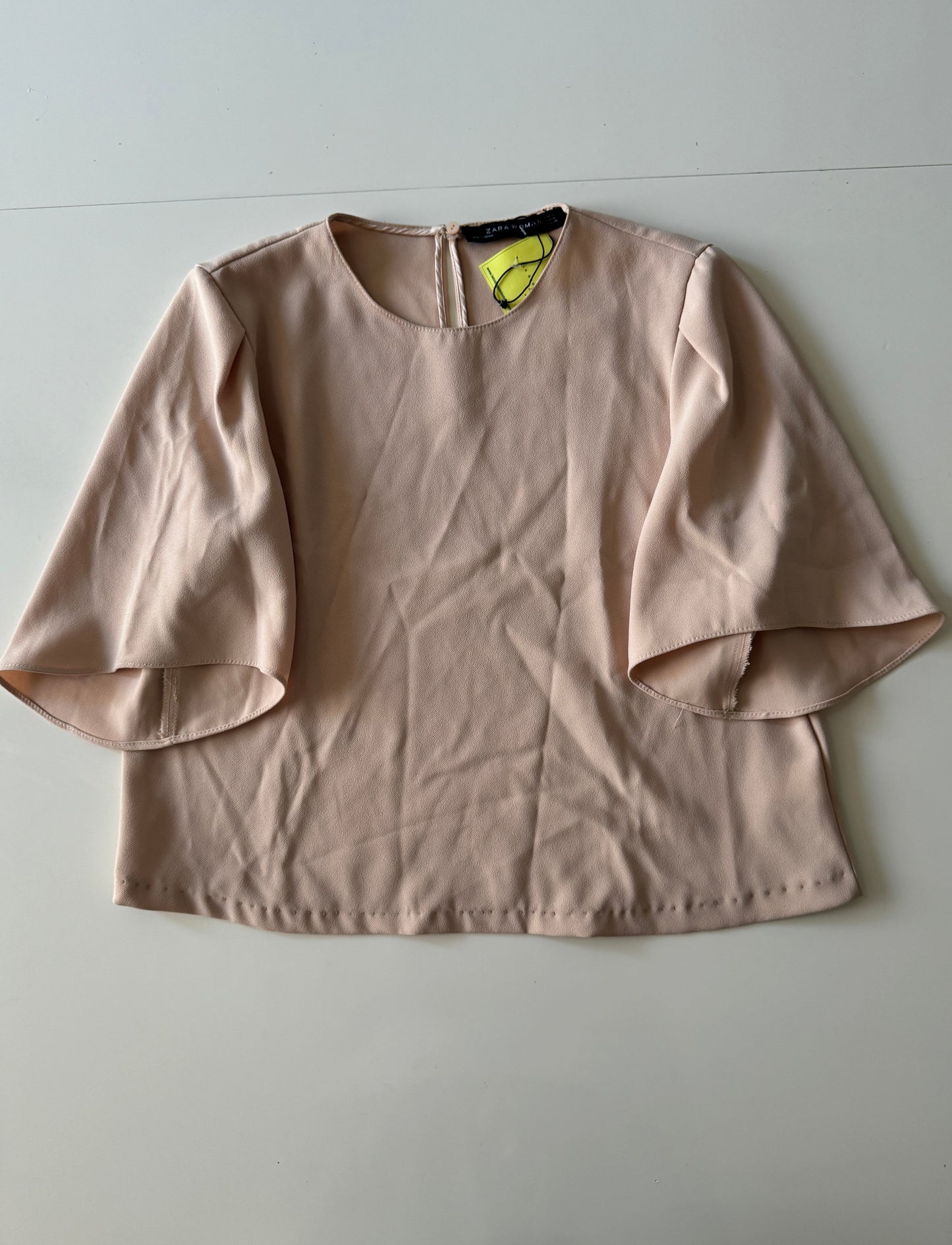 Blusa corta beige, Talla S, 26, Mujer