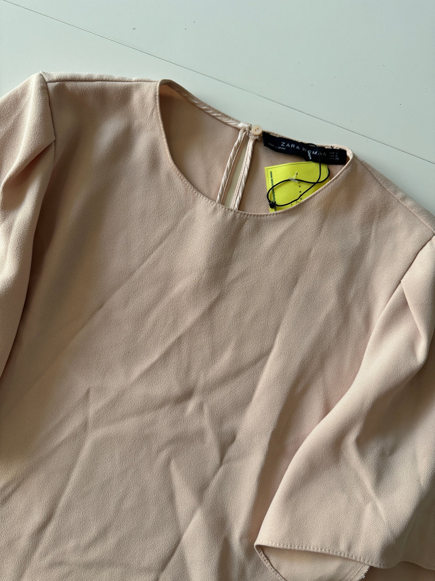 Blusa corta beige, Talla S, 26, Mujer