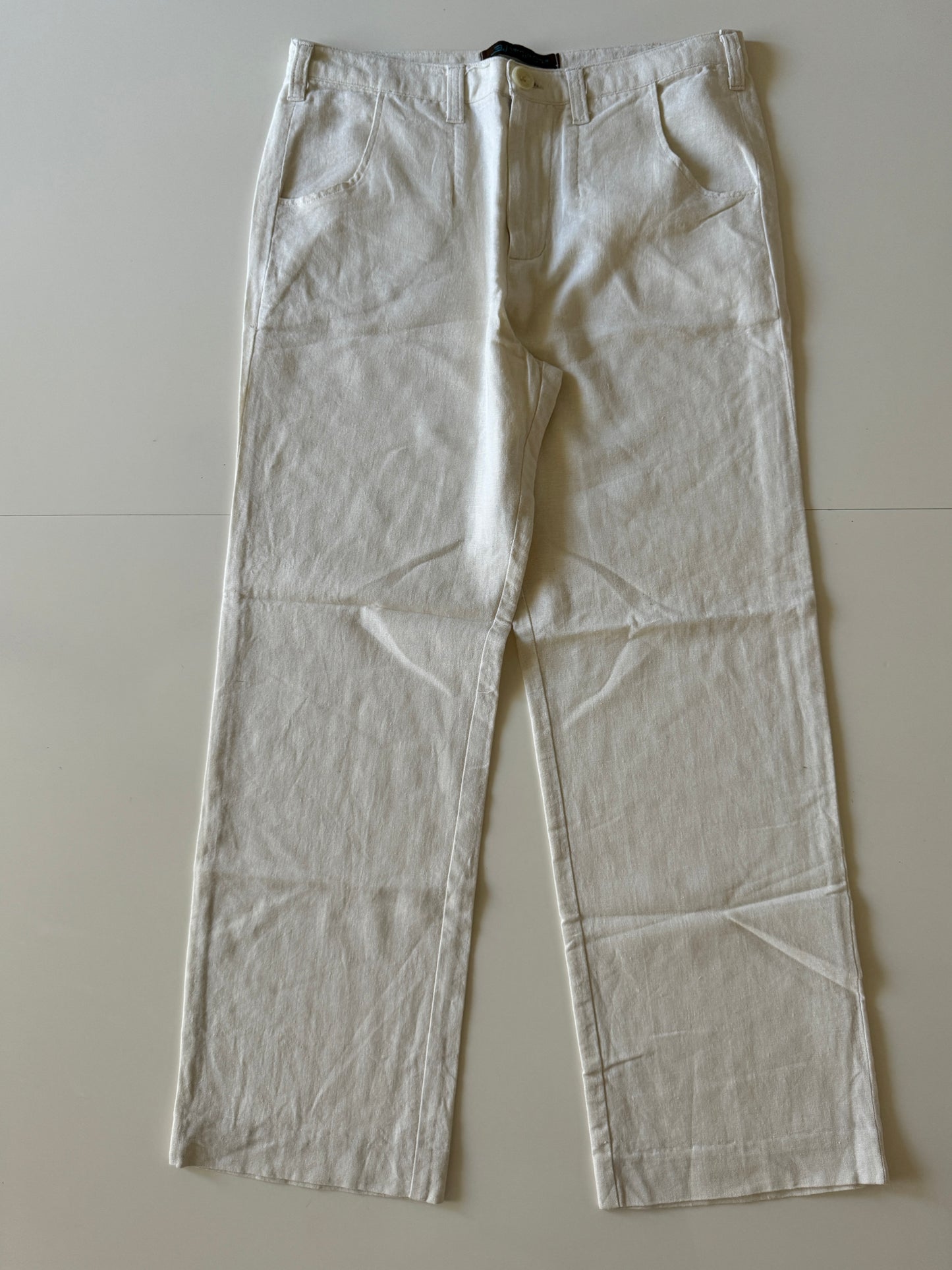 Pantalones de lino beige, Talla 30x30, Hombre