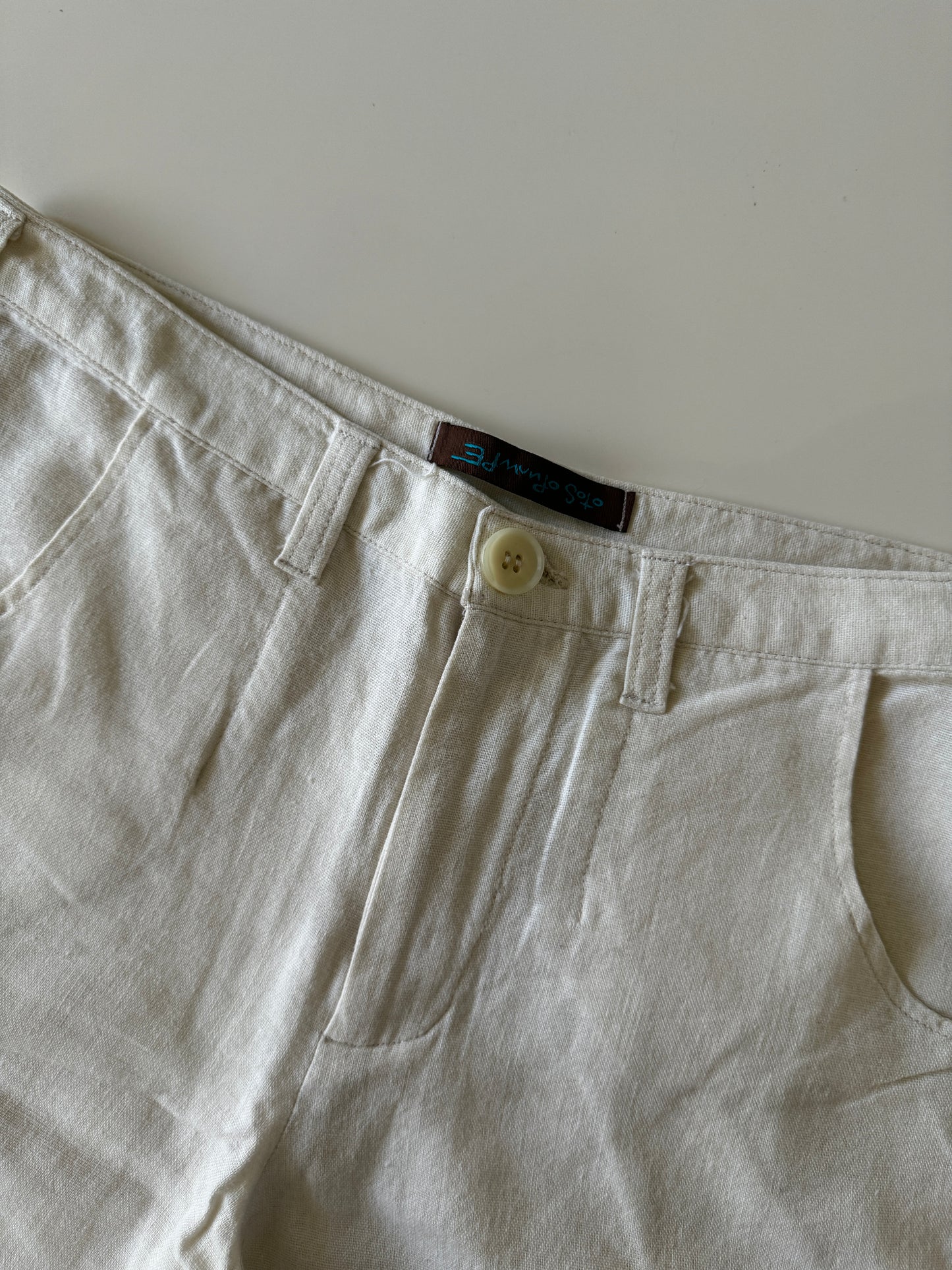 Pantalones de lino beige, Talla 30x30, Hombre