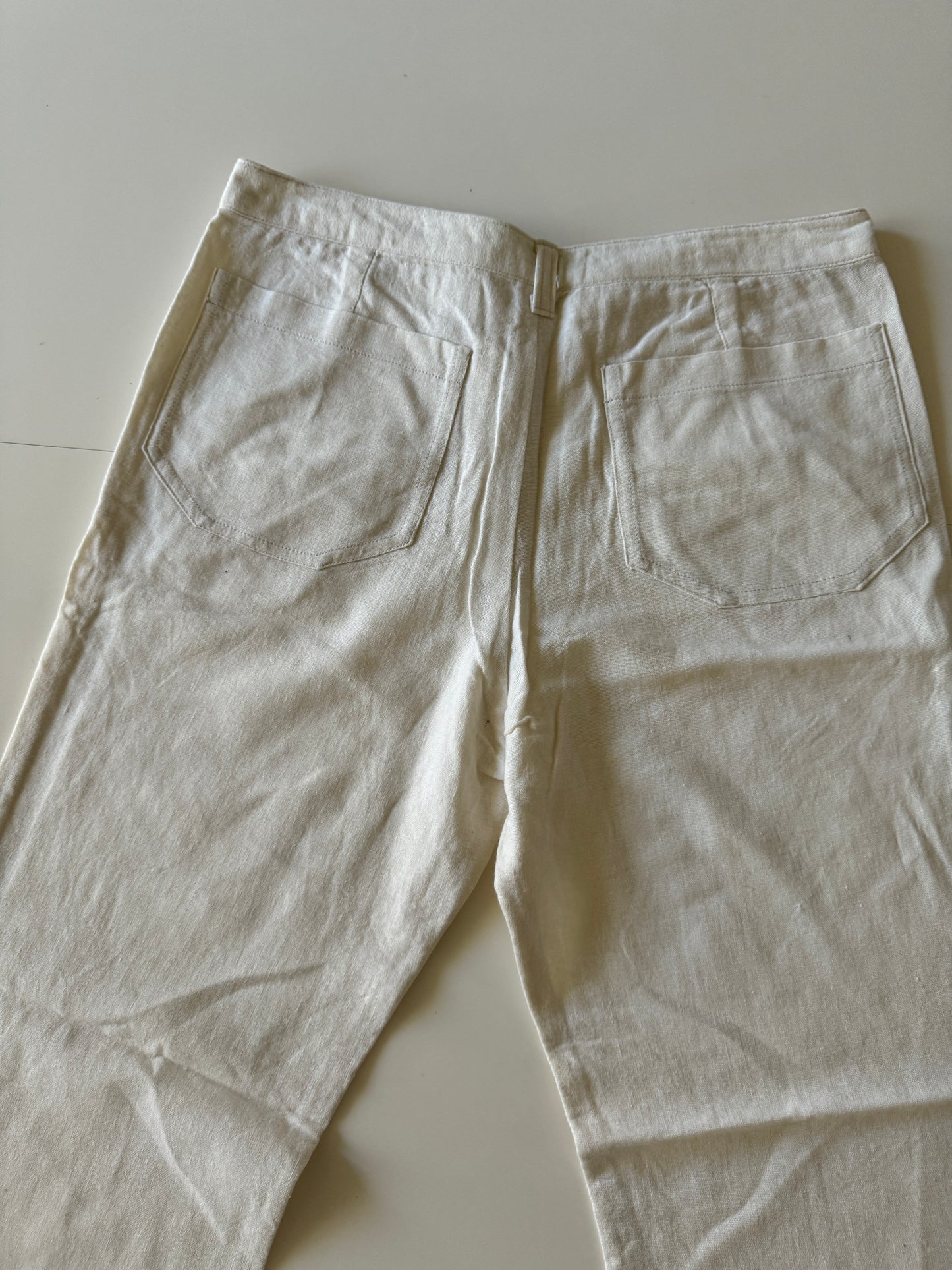 Pantalones de lino beige, Talla 30x30, Hombre