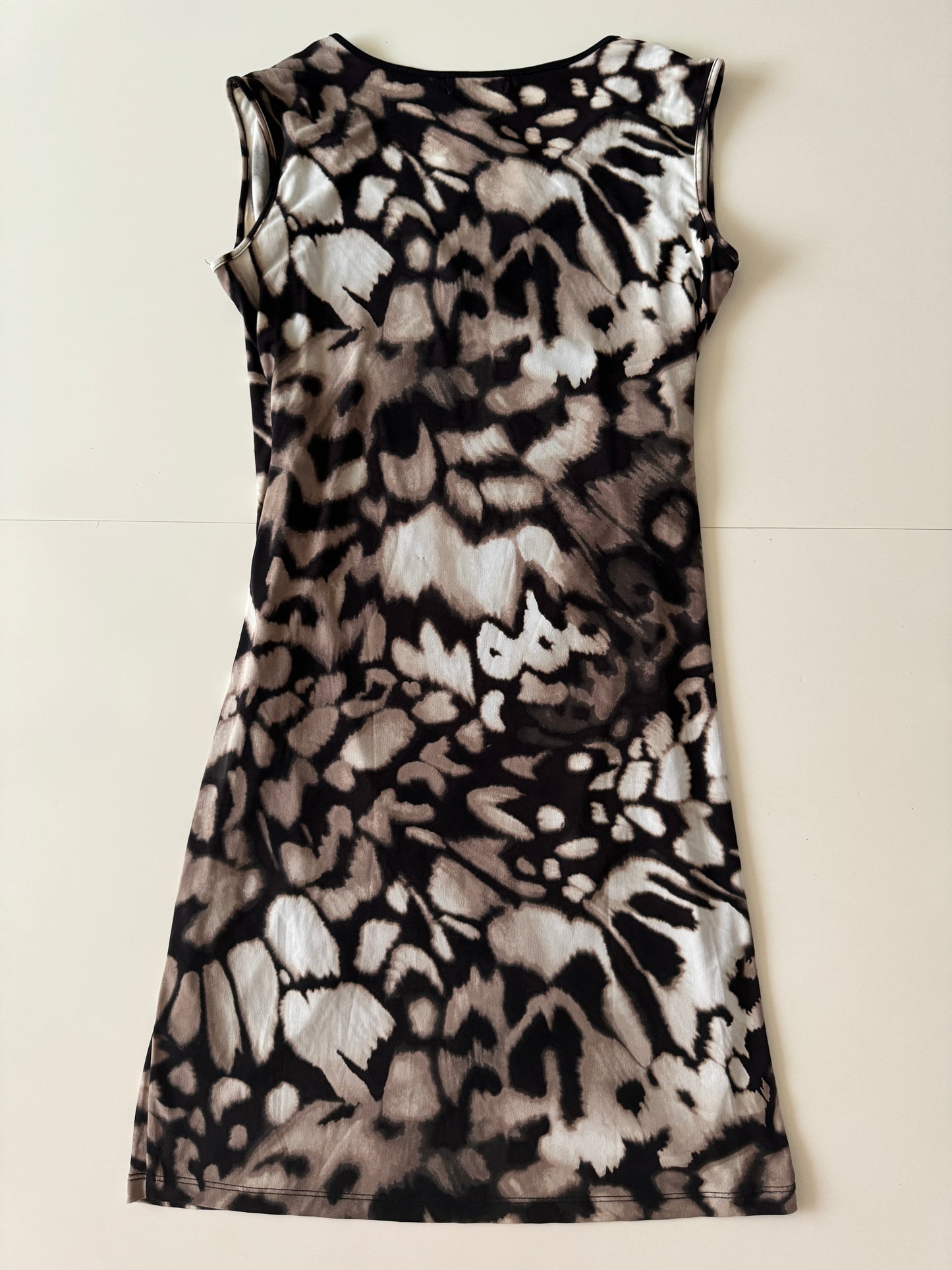 Vestido drapeado animal print, Talla M, Mujer