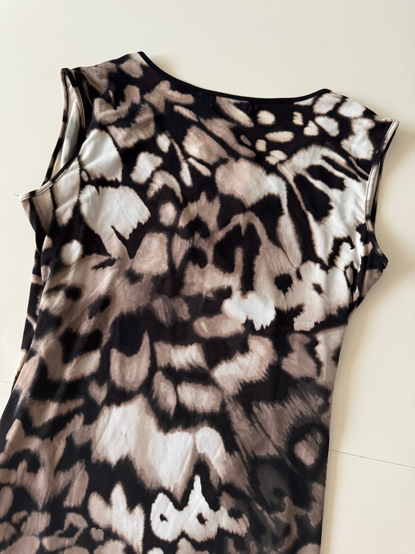 Vestido drapeado animal print, Talla M, Mujer