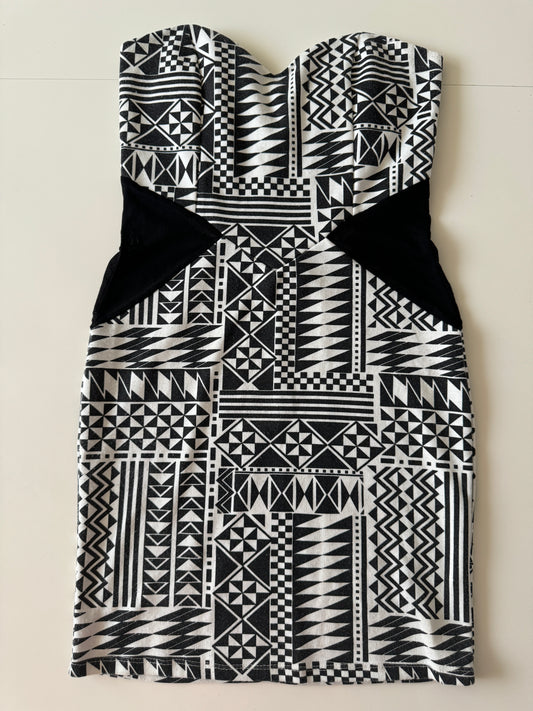 Vestido con estampado tribal, Talla S, Mujer