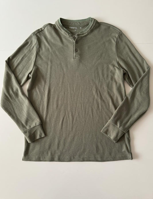 Playera manga larga verde, Talla L, Hombre