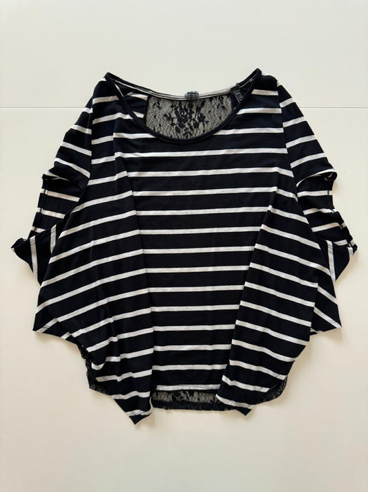 Playera de rayas negra, Talla M, Mujer