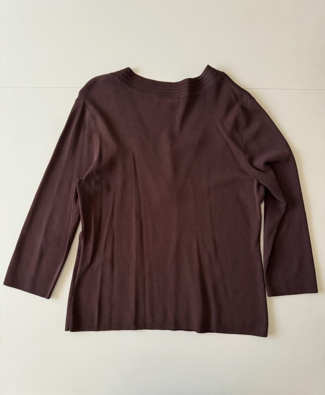 Blusa de punto cafe, Talla S/M, Mujer